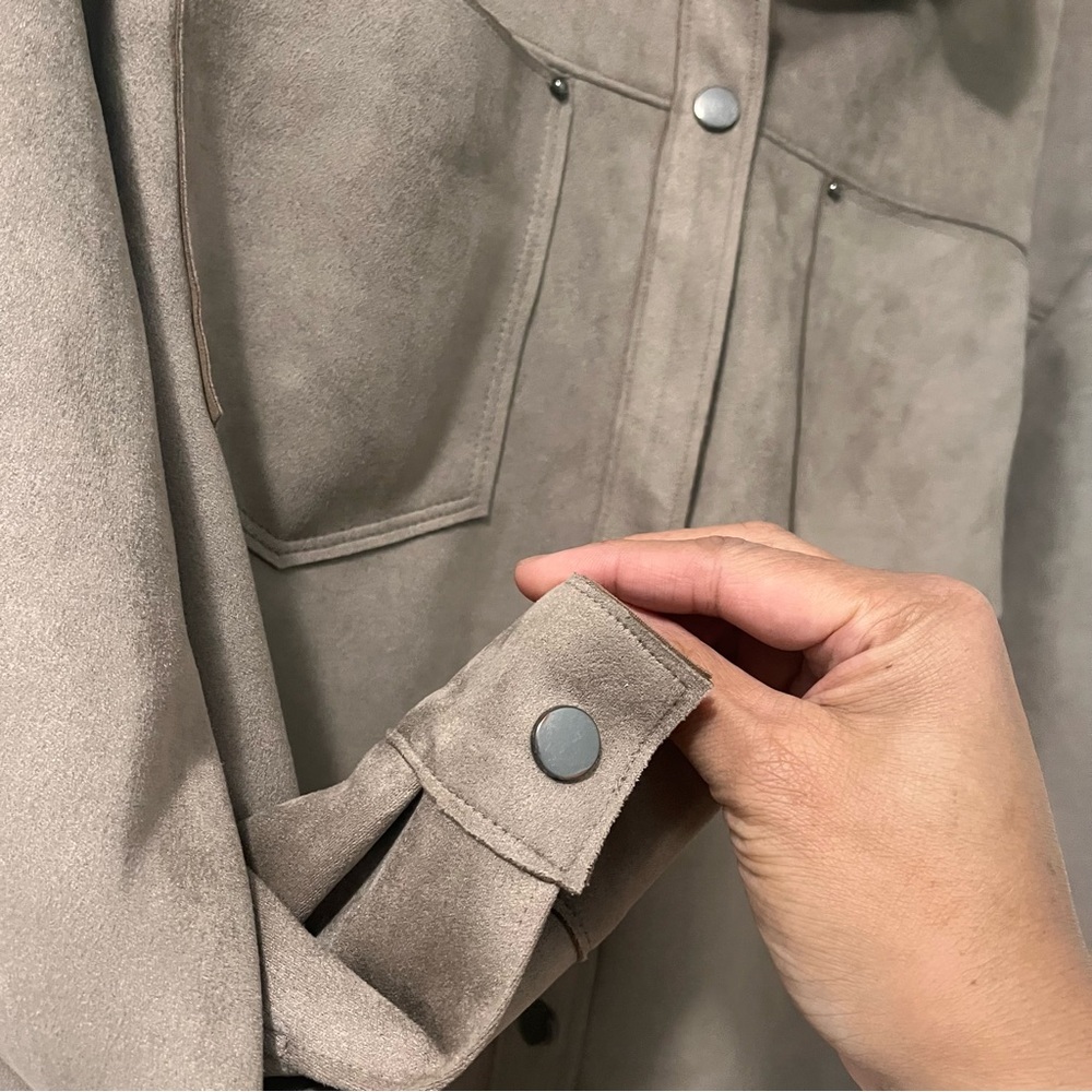 Zara Faux Suede Women's Tan Jacket S - Picture 5 of 7